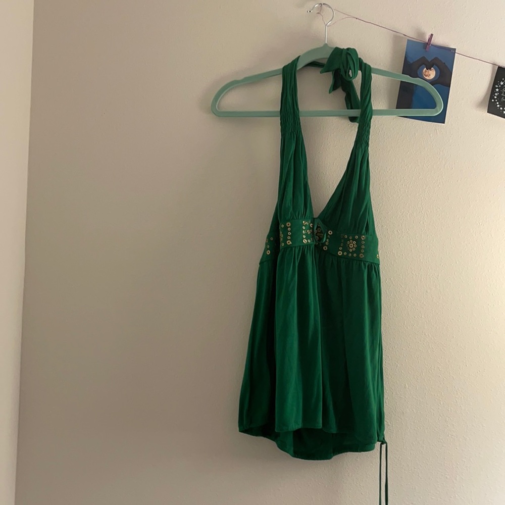 Green and gold top size S BCBG maxazria